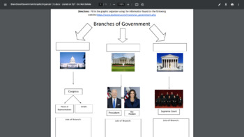 Preview of Three Branches of Government Graphic Organizer