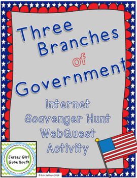 Preview of Three Branches of Government Internet Scavenger Hunt WebQuest Activity