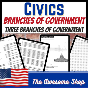 Preview of Three Branches of Government Packets for U.S. History and Civics