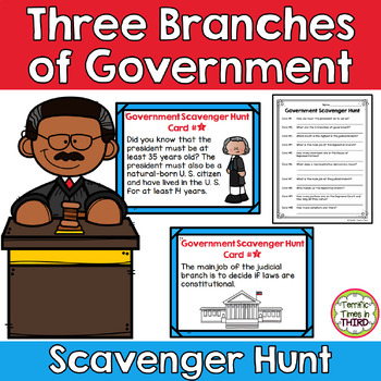 Preview of Three Branches of Government Scavenger Hunt