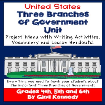 Preview of Three Branches of Government Projects, Lesson Handouts and Vocabulary