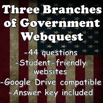 Preview of Three Branches of Government Webquest