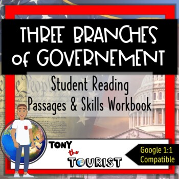 Preview of Three Branches of Government Workbook- Google 1:1 Compatible, Student-Centered!