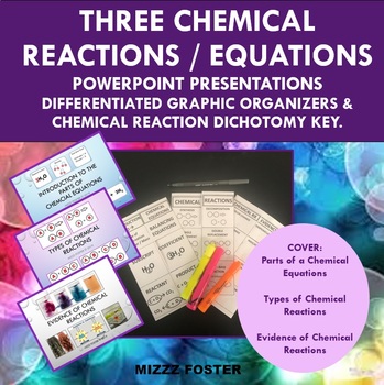 Preview of Three Chemical Reactions/Equations PowerPoints & Differentiated Foldables Bundle