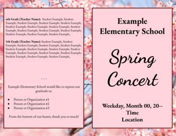 Three Colorful Spring Concert Program Templates