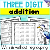 Three Digit Addition Worksheets, Printables - With and Without Regrouping