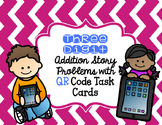 Three Digit Addition Story Problems with QR Code Task Cards