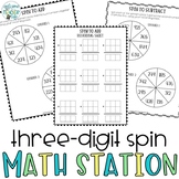 Three-Digit Math Station: Addition and Subtraction Spin