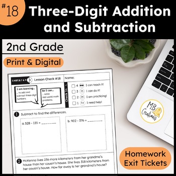 Preview of Three-Digit Addition and Subtraction Strategies Slides L18 2nd Grade iReady Math