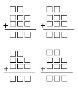 Preview of Three Digit Addition and Subtraction with Regrouping Template