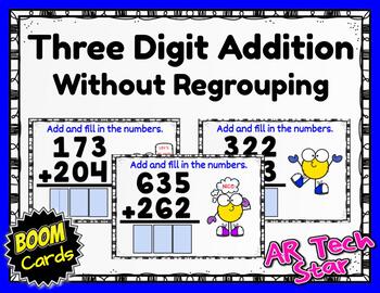 Preview of Three Digit Addition without Regrouping Boom Cards