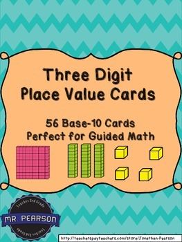 Preview of Three Digit Base-10 Number Cards - A Multi-Purpose Math Tool - 56 Cards