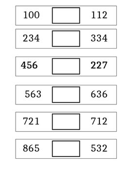 Preview of Three Digit Comparing Numbers Flip Cards