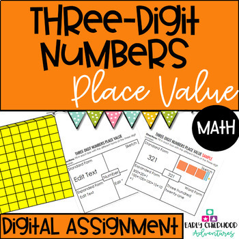 Preview of Three-Digit Numbers Place Value for GOOGLE Slides