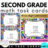 2.NBT.7 Three Digit Subtraction Task Cards- With and witho