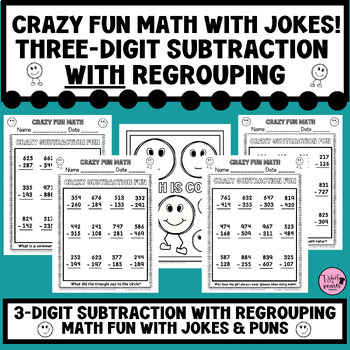 Preview of Three-Digit Subtraction with Regrouping|Math with Jokes|2nd & 3rd Grades