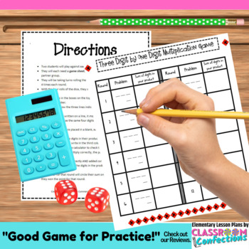 Three Digit by One Digit Multiplication Game by Elementary ...