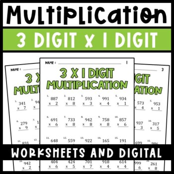 Preview of Three-Digit by Two-Digit Numbers Multiplication Facts Fluency - Practice Math