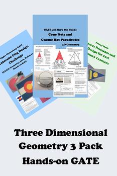 Preview of Three Dimensional Geometry 3 Pack for GATE and Middle School 33% Discount