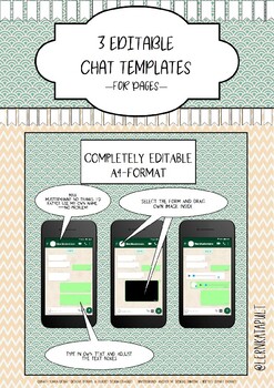 Preview of Three Editable Chat / Messenger Templates for Word
