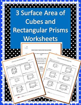 Preview of Three Finding the Surface Area of Rectangular Prisms and Cubes w/ Answer Keys