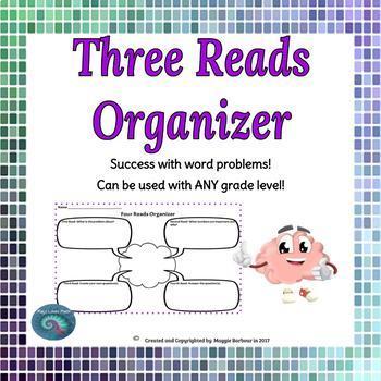 Preview of Three Reads Graphic Organizer