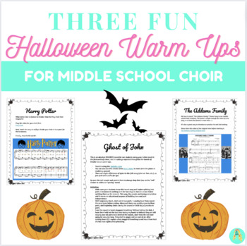 Preview of Three Fun Halloween Warm Ups for Middle School Choir