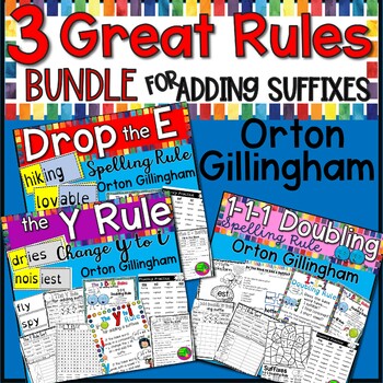 Preview of Three Great Rules - Orton Gillingham Spelling Rules for Adding Suffixes