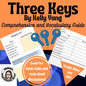 Preview of Three Keys by Kelly Yang Comprehension Questions and Vocabulary (Google and PDF)