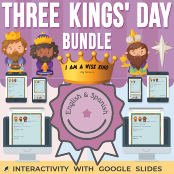 Preview of Three Kings Day Activity Google Slides BUNDLE | Digital Worksheets & Crown