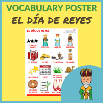 Three Kings Day Spanish Vocabulary Printable Poster by Speaking Latino