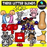 Three Letter Blends -SQU- Clip Art Set {Educlips Clipart}