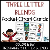 Three Letter Blends/ Trigraphs Pocket Chart Cards