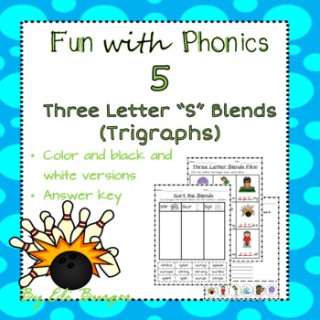 Preview of Three Letter "S" Blends (Trigraphs) - Fun with Phonics!