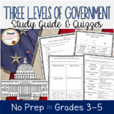 Three Levels of Government Study Guide and Quiz Test DIGIT