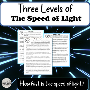 Preview of Three Levels of the Speed of Light | Differentiated Informational Reading