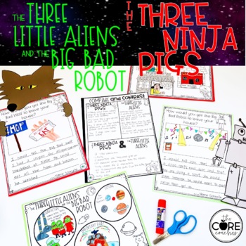 Preview of Three Little Aliens & 3 Ninja Pigs Read Aloud - Compare and Contrast Activities