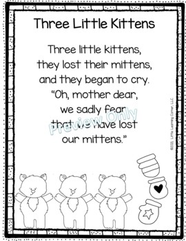 three little kittens poem