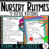 Nursery Rhyme Poem Poster and Activities for Three Little Kittens
