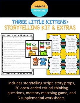 Preview of Three Little Kittens Storytelling Kit Minilesson