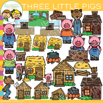 Preview of Three Little Pigs Fairy Tale Fable Story Clip Art