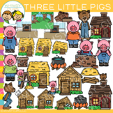 Three Little Pigs Fairy Tale Fable Story Clip Art