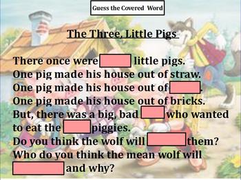 Preview of Three Little Pigs: Guess the Covered Word
