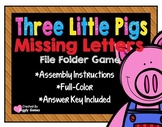 Three Little Pigs Missing Letters File Folder Game