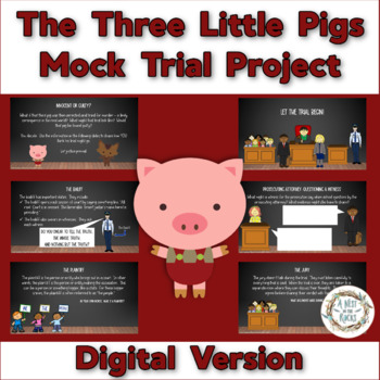 Preview of Three Little Pigs Mock Trial Activity - Digital - Project-based Learning