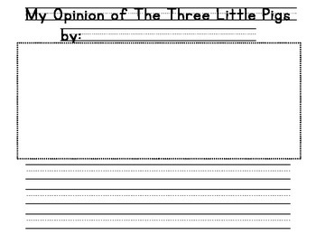 Three Little Pigs Writing Paper - Primary and Secondary Lined