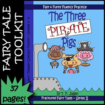 Preview of The 3 Little Pigs Fractured Fairy Tale Pirate Readers Theater Grade 3rd 4 5 6th