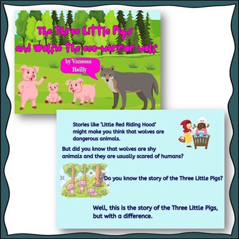 Preview of Recycling story for Earth Day -Three Little Pigs and Wolfie the eco-warrior wolf