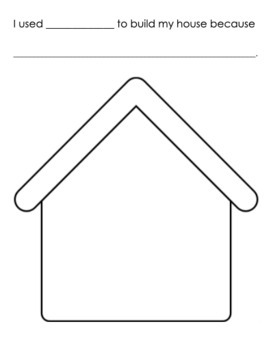 Preview of Three Little Pigs editable house template