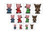 Three Little Pigs themed Size Sorting preschool educational game.